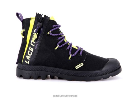 Palladium Canada - Palladium PAMPA LITE LACE IT BLACK/WILD LIME Unisex 8P44VR41 Boots