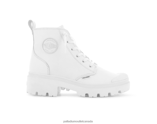 Palladium Outlet - Palladium PALLABASE LEATHER WHITE Women 8P44VR262 Boots