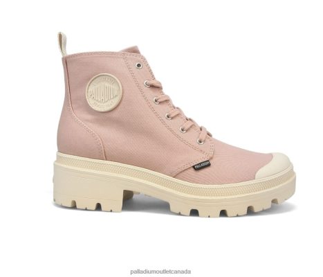 Palladium Outlet - Palladium PALLABASE TWILL PINK Women 8P44VR278 Boots